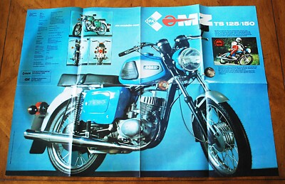 MZ TS 125, TS 150 & ETZ 250 brochure Prospekt, 1983 (German text