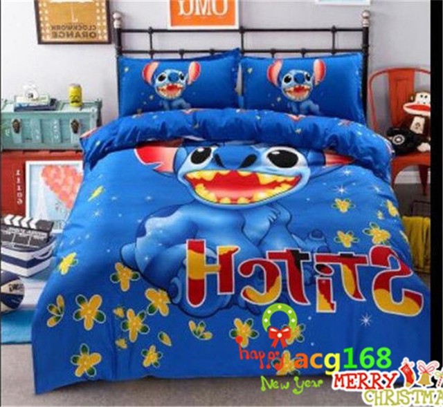 Lilo Stitch Blend Duvet Cover 4pcs Bedding Set Cartoon Cotton