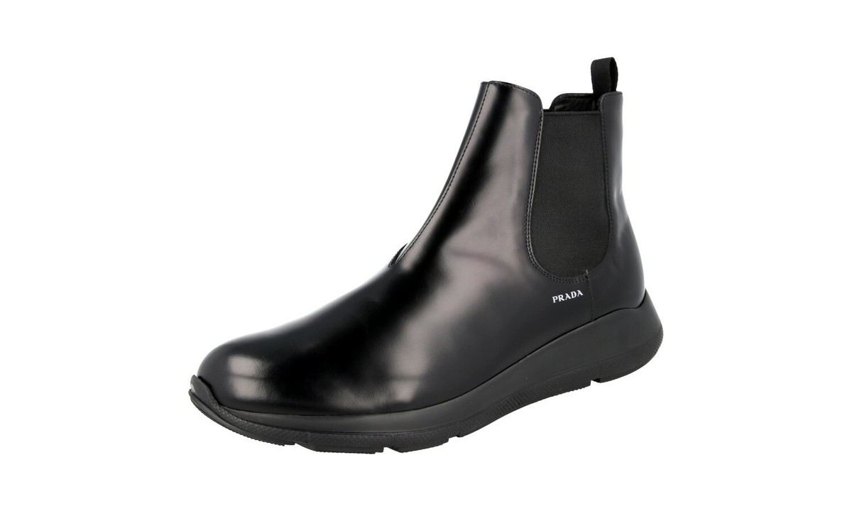 PRADA Leather Chelsea Boots Booties Sneakers Shoes Black - NEW | eBay