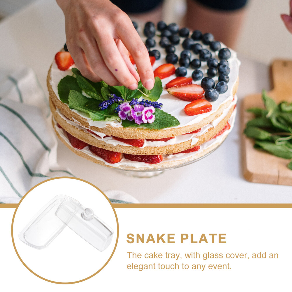 Clear Dessert Plate Cheese Container Glass Butter Dish Glass Butter