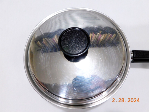 EKCO PRESTIGE 9" SKILLET FRY PAN WITH LID Tri Ply 304 Stainless Steel USA - Picture 3 of 9