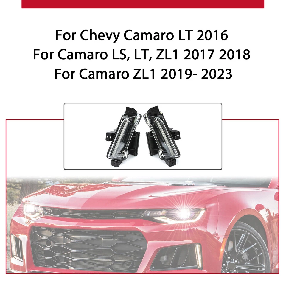 2 шт светодиодных противотуманных фар дневные ходовые огни для Chevy Camaro ZL1 LS LT 2016-23 24 - Изображение 2 из 4
