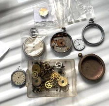 Antique/vintage Pocket Watch parts - ingersoll - job lot - project/spare/repairs