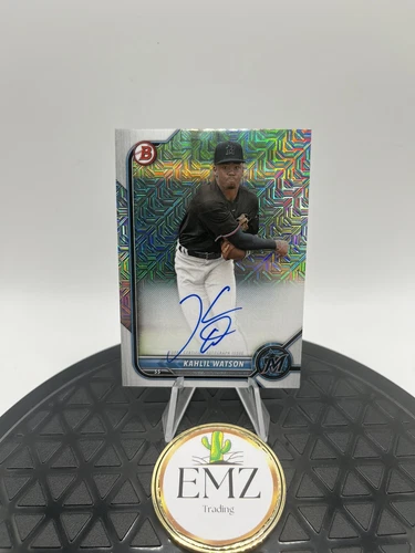 Khalil Watson 2022 Bowman Chrome Mojo Autograph #BCMA-KW Miami Marlins