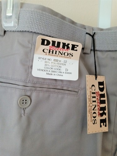 Haband Men's Belted Duke Chinos Casual Shorts Light Gray Size 52 Waist NWT - Picture 5 of 6