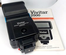 1980's Vivitar Zoom Thyristor 2500 Lampa błyskowa i instrukcje - DZIAŁA