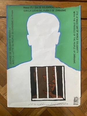ORIG OSPAAAL Political Poster Zimbabwe Cuban 1971 Alfredo Rostgaard RARE - Photo 1/4