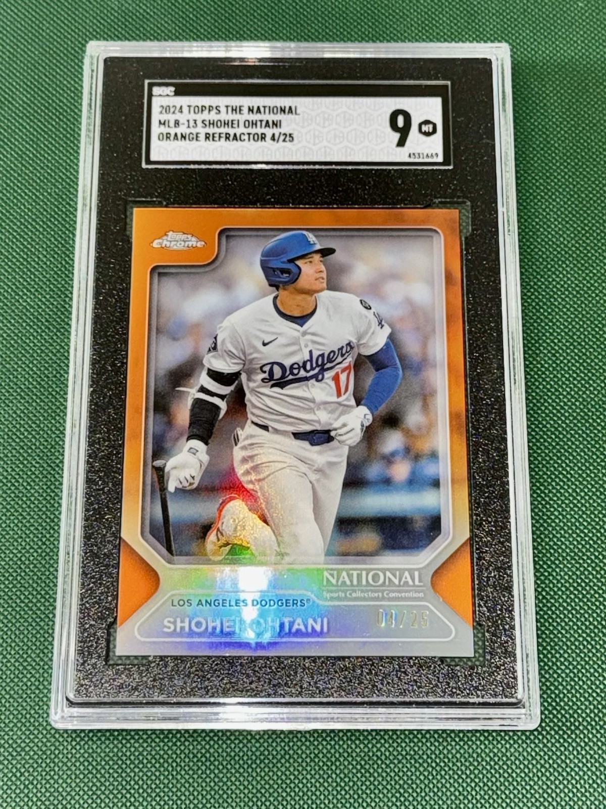 2024 Topps The National Topps chrome Orange Refractor Shoehei Ohtani /25 POP 1