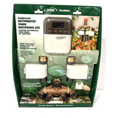 Orbit SunMate Automatic Yard Watering Kit 4 Outlet Timer Control 62032 White NIB