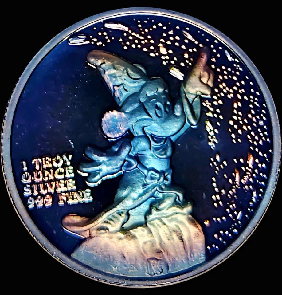 1987 (RM)🌈GALAXY TONED PCGS PR 68-DCAM,SILVER🌈 MICKEY'S SORCERERS APPRENTICE - Image 3 of 4