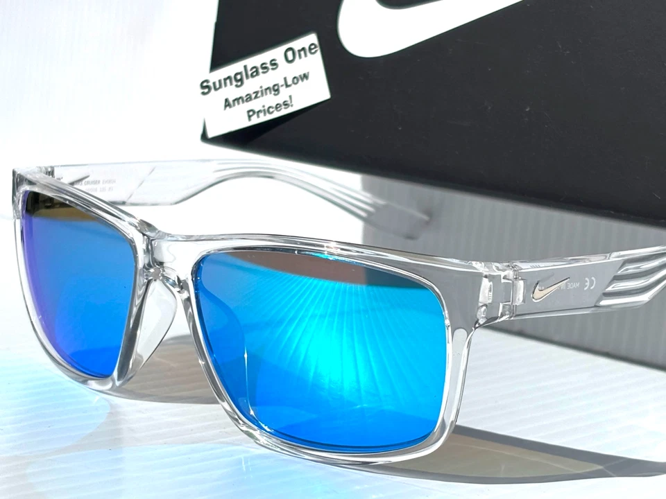 耐克 CRUISER 闪亮透明防紫外线蓝色镜面镜片太阳镜 EV0834 914 — 第 3/4 张图片