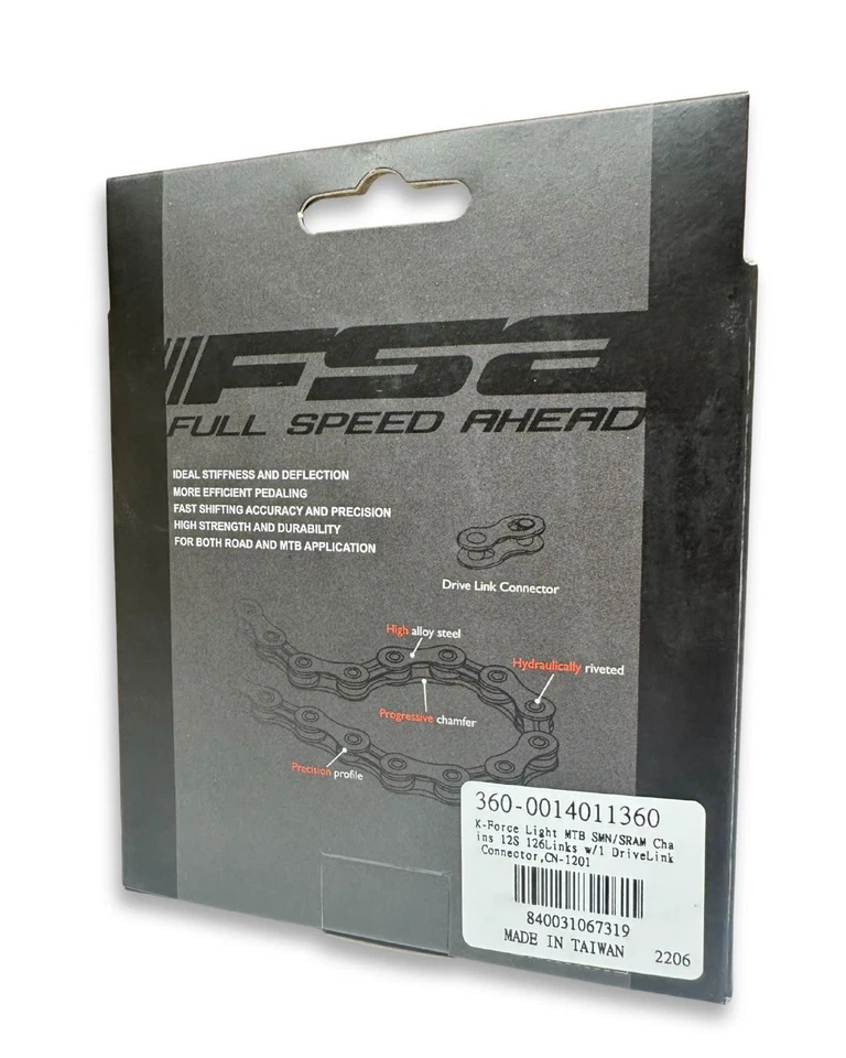 FSA K-Force Light 12-Speed MTB Chain – 126 Links, 5.25 mm Nickel/Black - Image 2 of 4