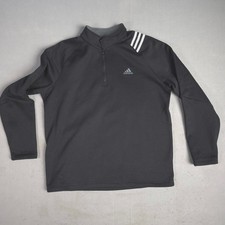 Adidas Golf Mens 1/4 Zip Pullover Long Sleeve Black Athletic Sweatshirt L