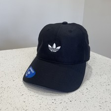 ADIDAS Original's Relaxed Modern Adjustable Golf Hat/Cap-Black/White Trefoil OS