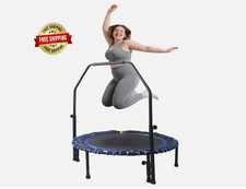 Mini trampol n de 40" para adultos y ni os con barra ajustable Azul NUEVO US