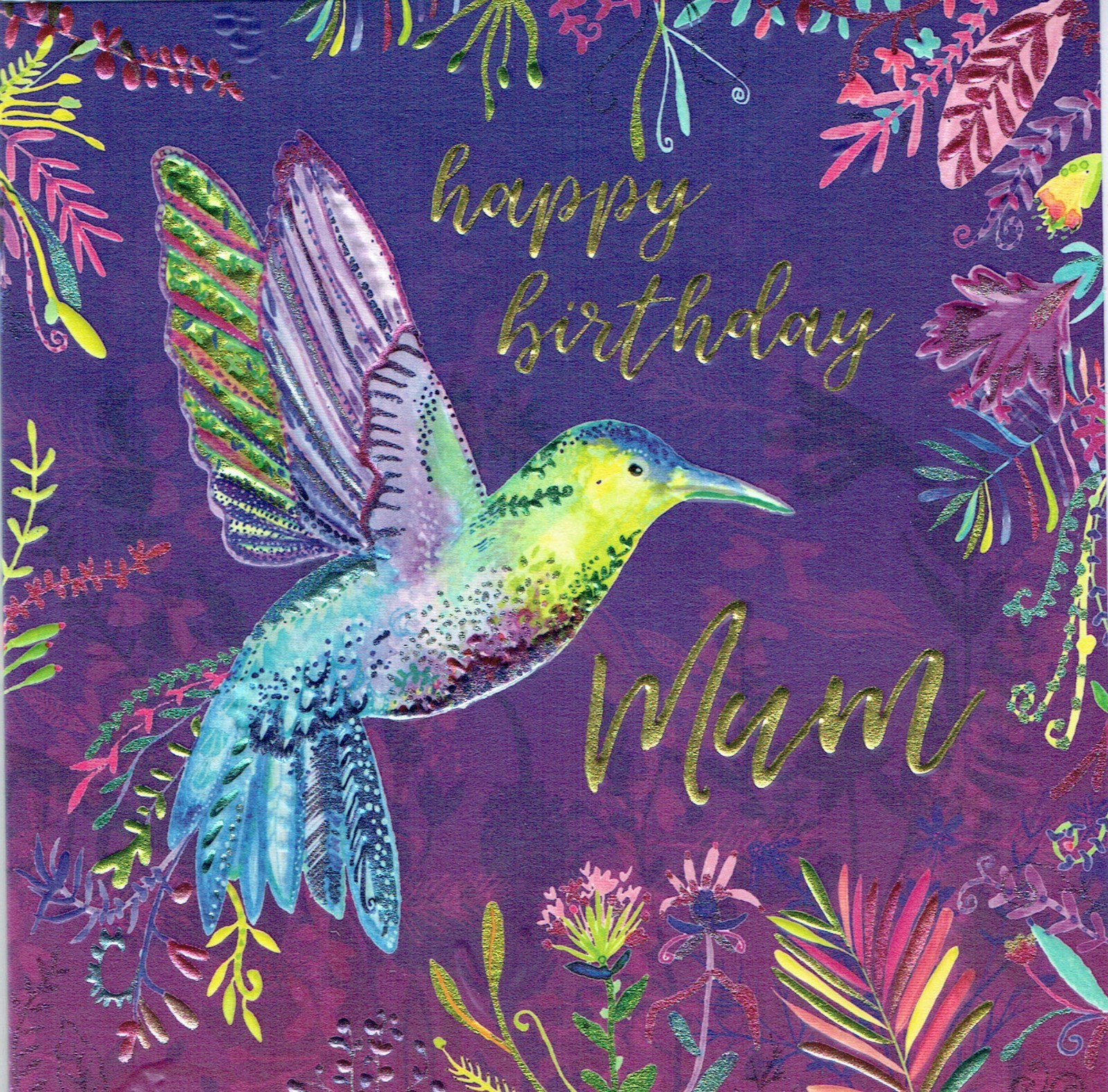 MUM BIRTHDAY CARD Quality embossed card size 160x160mm