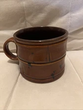 MCM Lord Nelson Pottery Brown Bamboo Mug Made in England Coffee Cup -S48