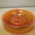 Vtg Jeanette Anniversary Bowl Marigold Carnival Glass Iridescent