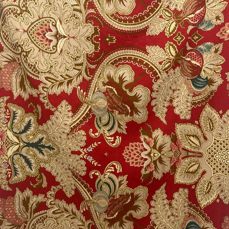 Vintage Ralph Lauren Home King Size Pillow Sham Red Paisley Sateen 1 EA - Image 2 of 4