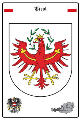 Ontrada Blechschild 30x40cm gewölbt Tirol Wappen Schild