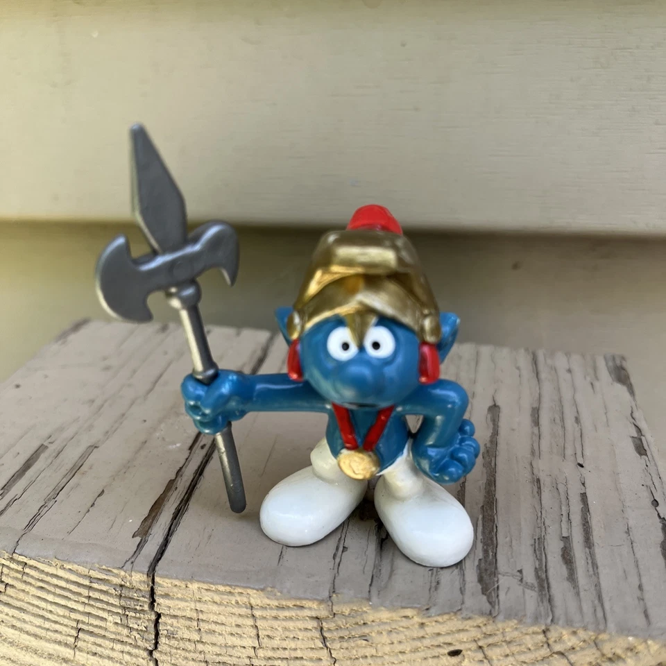 Pitufos Caballero Pitufo Castillo Guardia Raro Figura De Colección PVC Juguete Peyo Estatuilla Foto 2 de 4