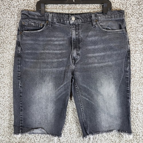 Pantalones Cortos de Denim Levi's Para Hombre Gris Lavado Corte Deshilachado Dobladillo Informal Talla 38 - Imagen 1 de 10