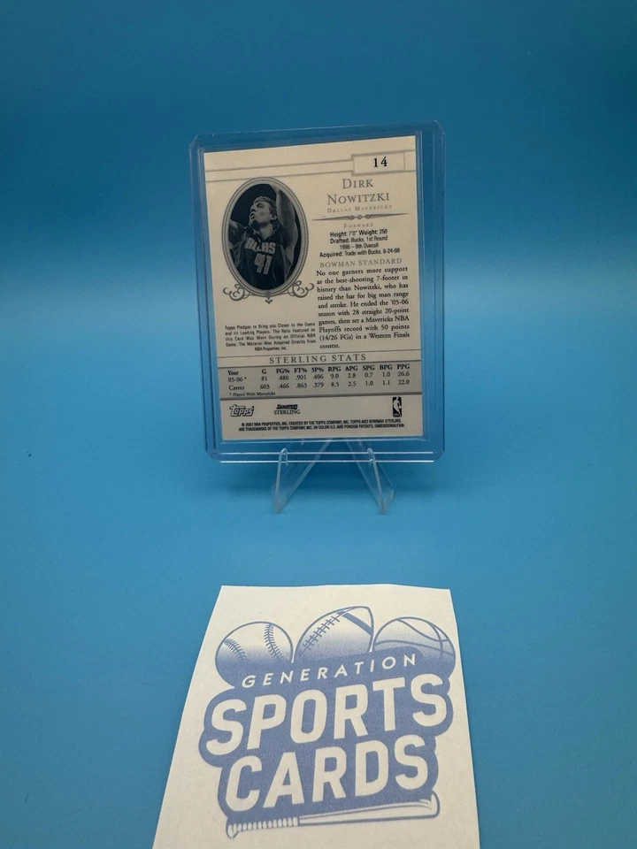 2006-07 Bowman Sterling - #14 Dirk Nowitzki (MEM) - Image 2 of 2