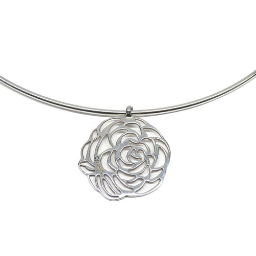 CHANEL camellia Choker Necklace 925 P0030102 - Picture 1 of 9