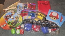 NUEVO Super Mario Bros Suministros de Fiesta de Cumpleaños Platos de Mylar Servilletas Tazas Globos 