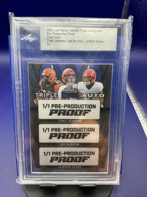 Joe Burrow 1/1 Clear Gold 2024 Leaf Metal Football Rare 1 of 1 Ja’Marr Chase