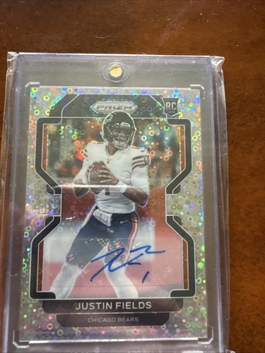 2021 Prizm Justin Fields 334 No Huddle Silver Disco Autograph