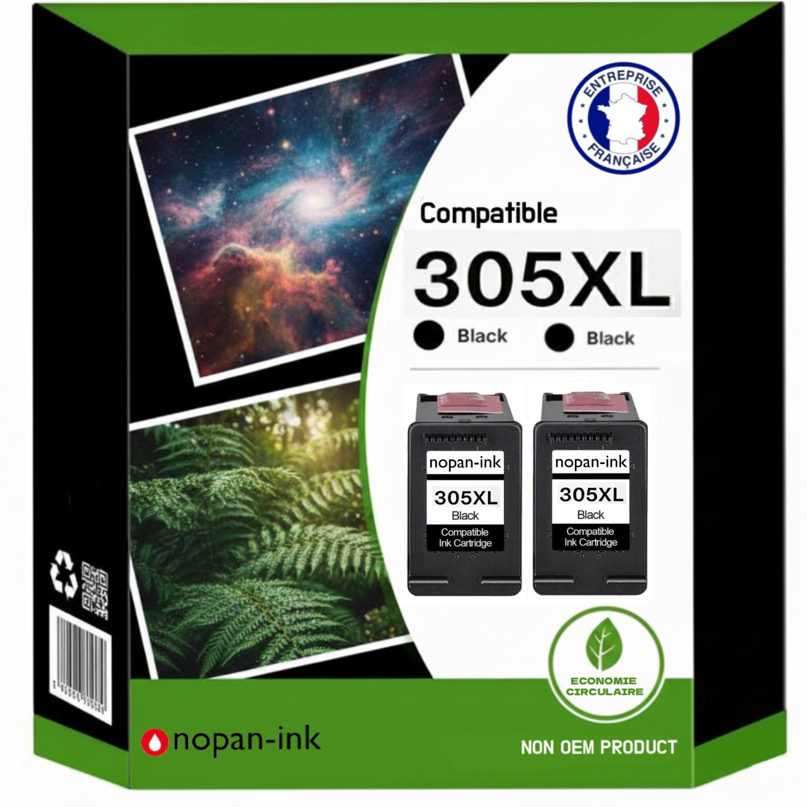 Cartouches HP 305XL Noir pack de 2 recharge encre compatible imprimante HP