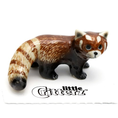 #ad Little Critterz Brown Panda quot;Firefoxquot; Animal Miniature Porcelain Figurine $12.99