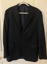 SuitSupply Napoli Navy Pinstriped Blazer Sport Jacket 42L Wool Super 110s