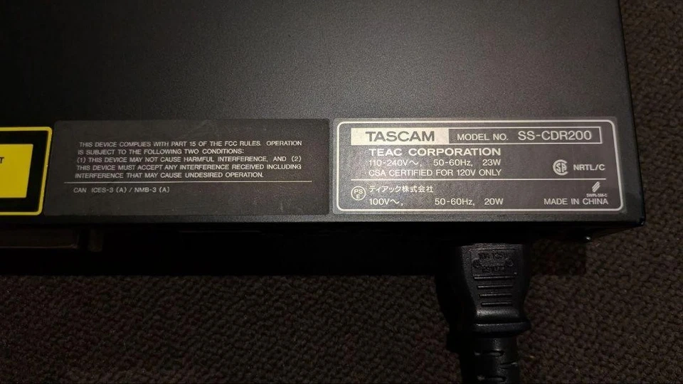 TASCAM SS-CDR200 Solid State CD Stereo Audio Recorder Tested Japan Used F/S - Image 4 of 4