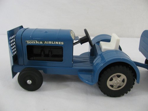 1962 Tonka Toys Blue Airlines Luggage Service Tractor & Trailer #420 VG Read! - Picture 8 of 16