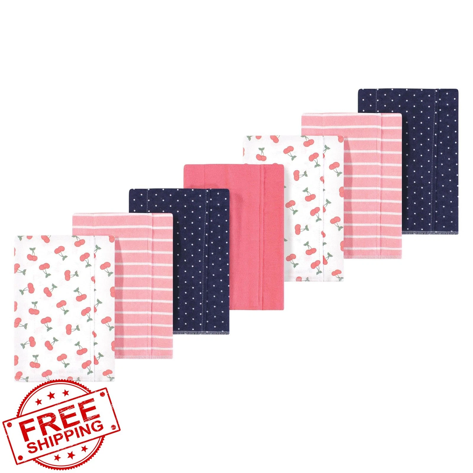 Luvable Friends Burp Cloths Pink Cherry