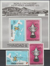Trinité-et-Tobago Set & S/S Vainqueurs Antilles Coupe du Monde de Cricket '75 1976 MNH-5