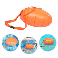 Inflatable PVC Swim Buoy for Adults Orange Swimming Training Safety Device