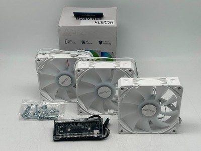Montech E28 ARGB Fluid Dynamic Bearing 120mm Case Fan - White (3 Pack)