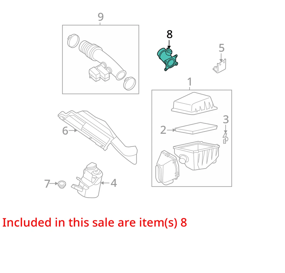 Medidor de flujo de aire medidor inferior y conjunto de carcasa para 04-09 QUEST 26638758 Foto 3 de 4