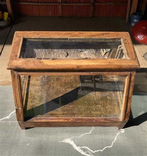 Countertop Showcase, General Store Display, Vintage Wood Framed Glass Case, E - Picture 4 of 9