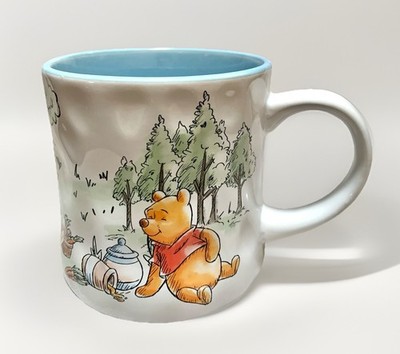 NEW Winnie the Pooh ''Picnic Time'' 20oz 3D Dimple Texture Stoneware Coffee Mug