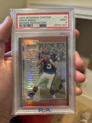 2005 Bowman Chrome Drew Brees Bronze Refractor PSA 9 Chargers /150