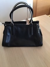 Radley Small Black Leather Handbag With Dog Tag