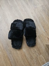 Soft Winter Women's Fuzzy Slippers Fluffy Open Toe House Slippers Bedroom Shoes