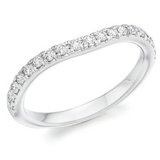 Platinum Diamond Set 0.35ct Shaped Wedding / Eternity Ring