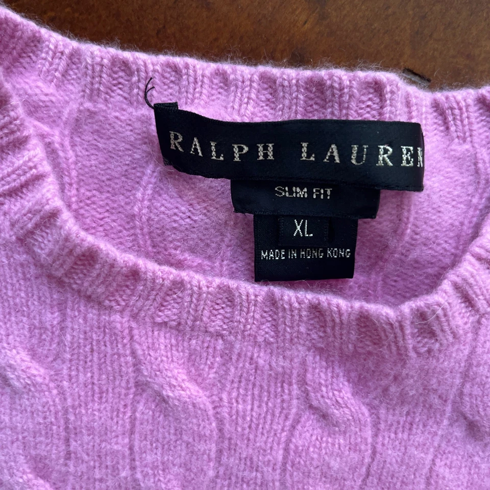 Suéter Polo Ralph Lauren Cachemira Tejido con Cable Mujer XL Calce Ajustado Negro Etiqueta L Foto 3 de 4