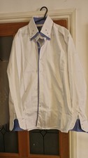Mens Claudio Lugli Slim Fit White Shirt Size L