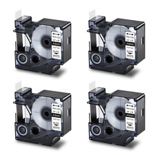 4PK 18445 Black on White IND Vinyl Label 3/4"x18' for DYMO Rhino 6000 4200 Tape